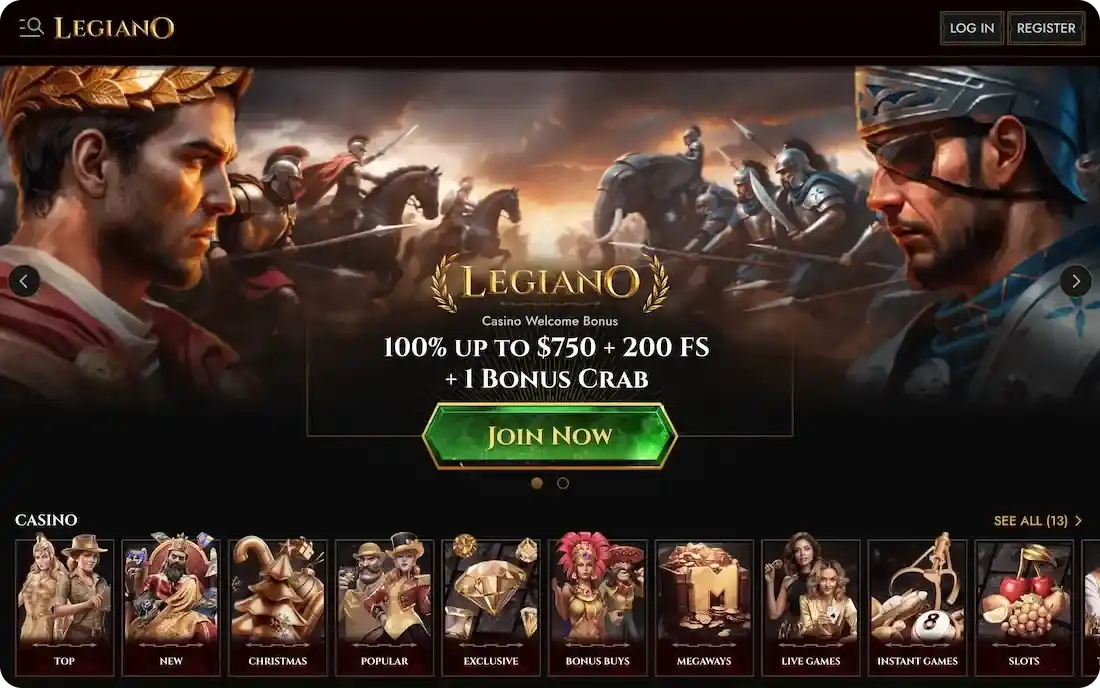 Legiano Casino welcome bonus offer